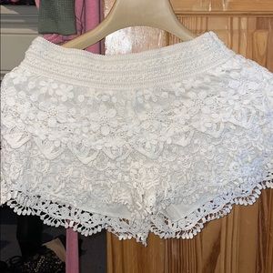 Crochet middy shorts